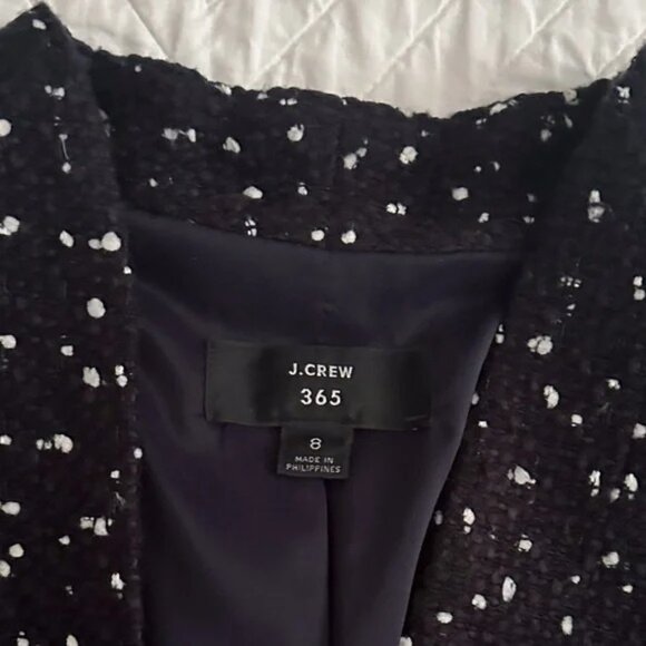 J. Crew 365 Tweed Going Out Blazer Jacket in Deepest Navy Size 8 J8119 - Picture 6 of 16
